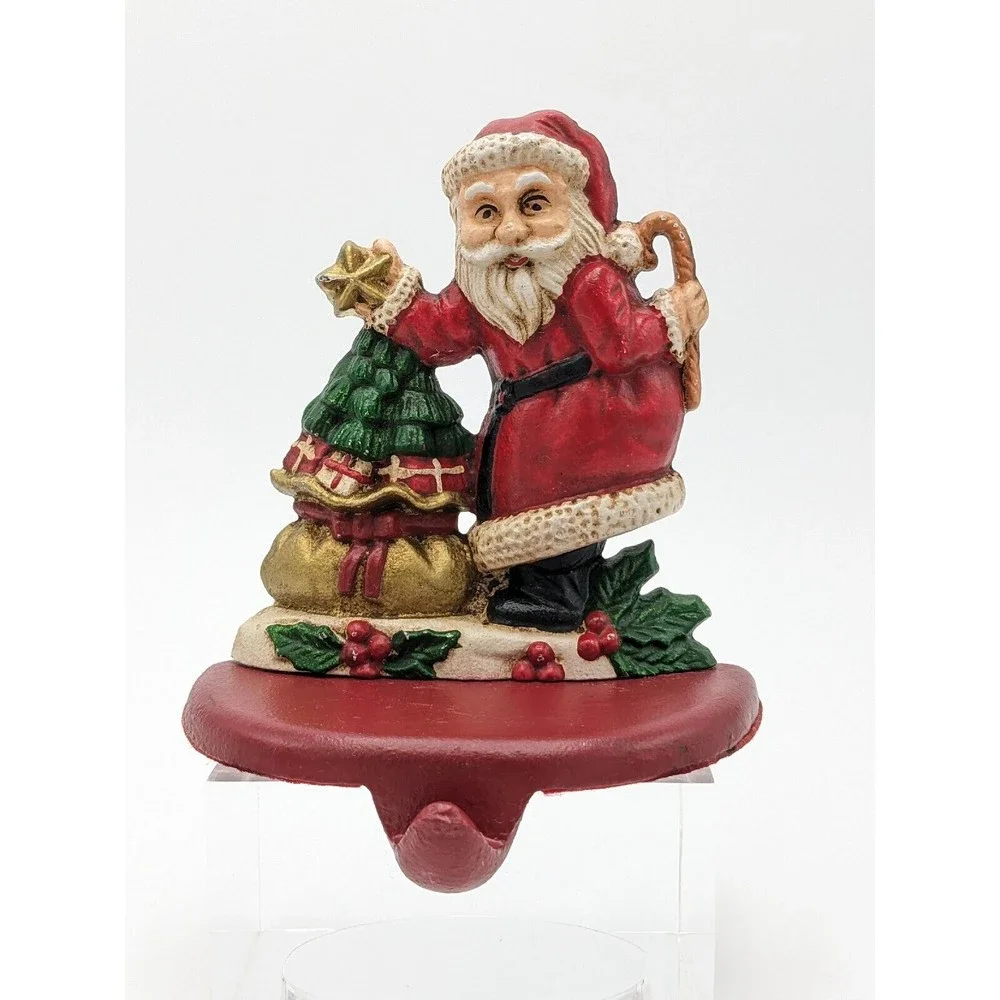 Midwest Cannon Falls Cast Iron Stocking Hanger Holder Santa Tree Candy Cane VTG‎